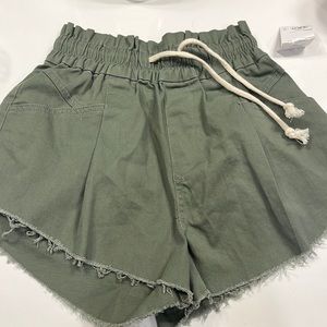 Green cargo shorts